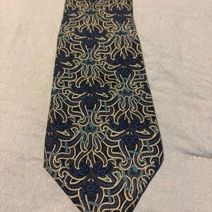 Brioni Navy, green and Gold Intricate Men's Tie made in Italy Silk